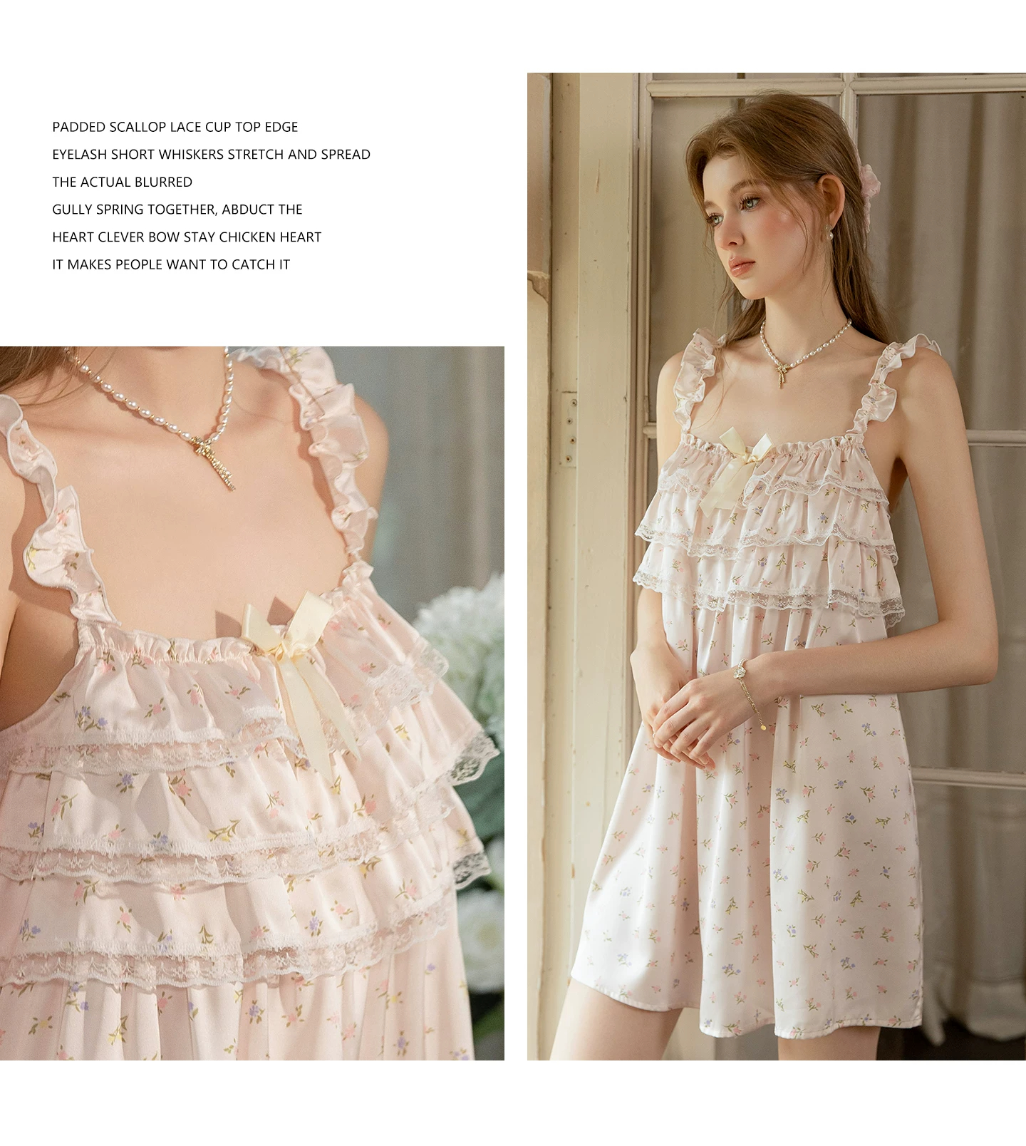 Ruffle bodice and bow detail