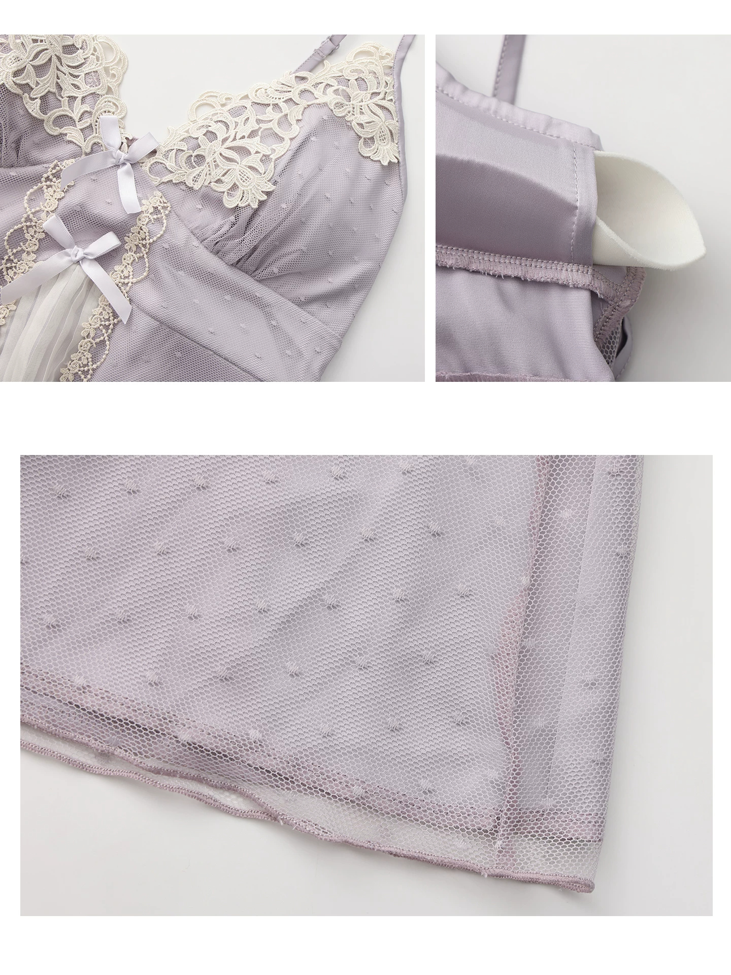 Removable pad and hem detail