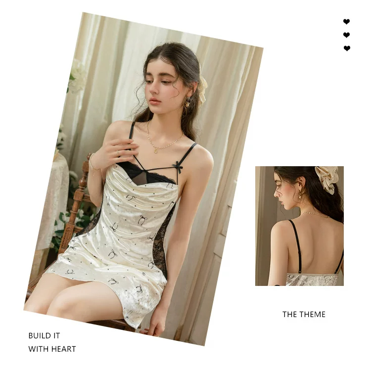 Two views, lace side panel
