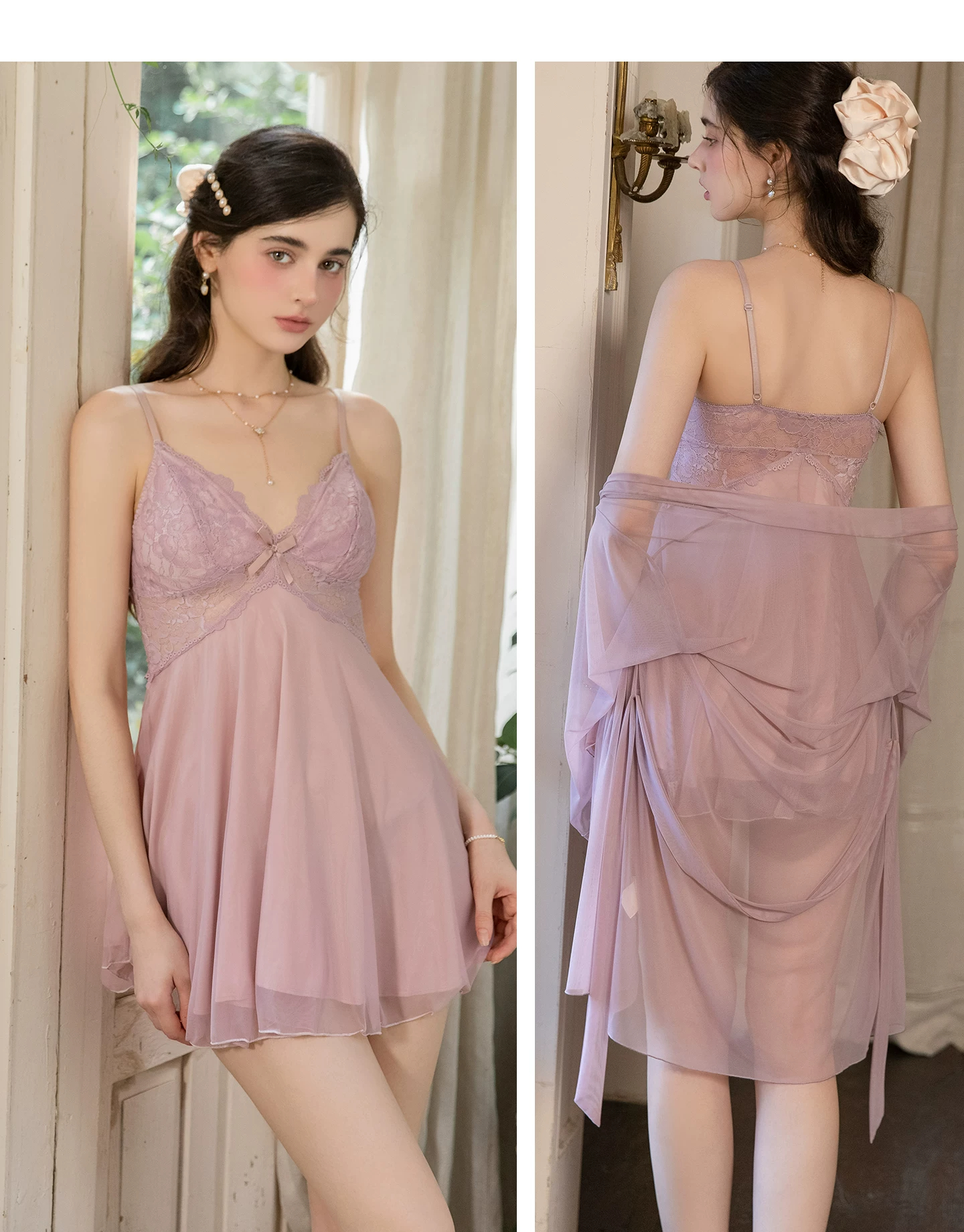 Two views with robe