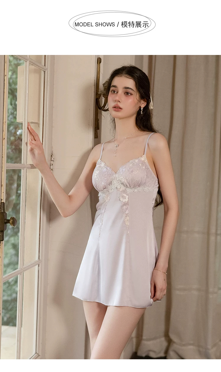 Lilac chemise, standing view